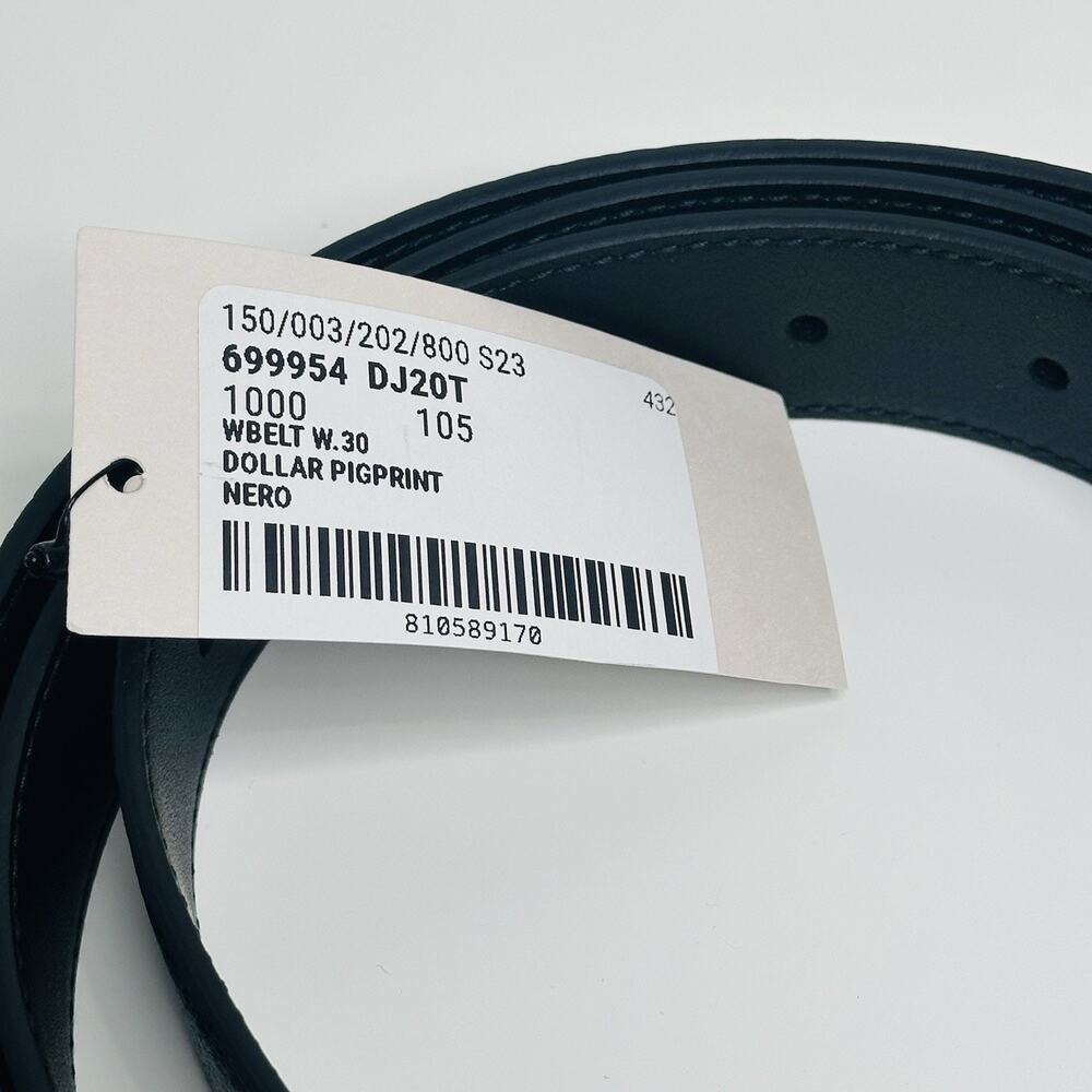 Gucci Waist Belt Women's 105/ 42/ L Black Genuine Leather Gold Bamboo Buckle NWT - Picture 9 of 12